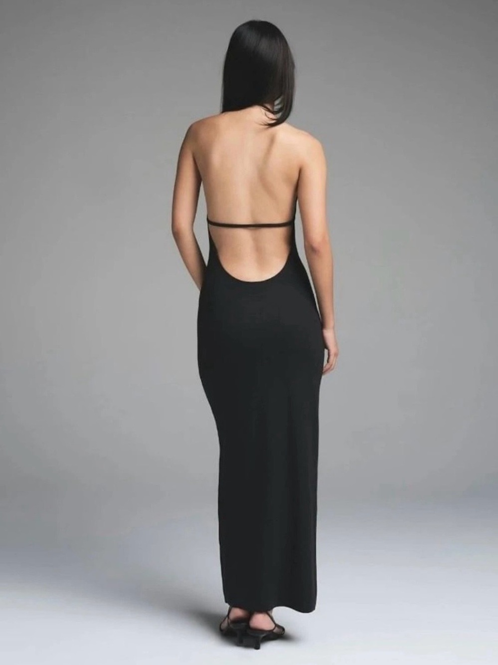SKIMS Cloud Halter Long dress size XL black